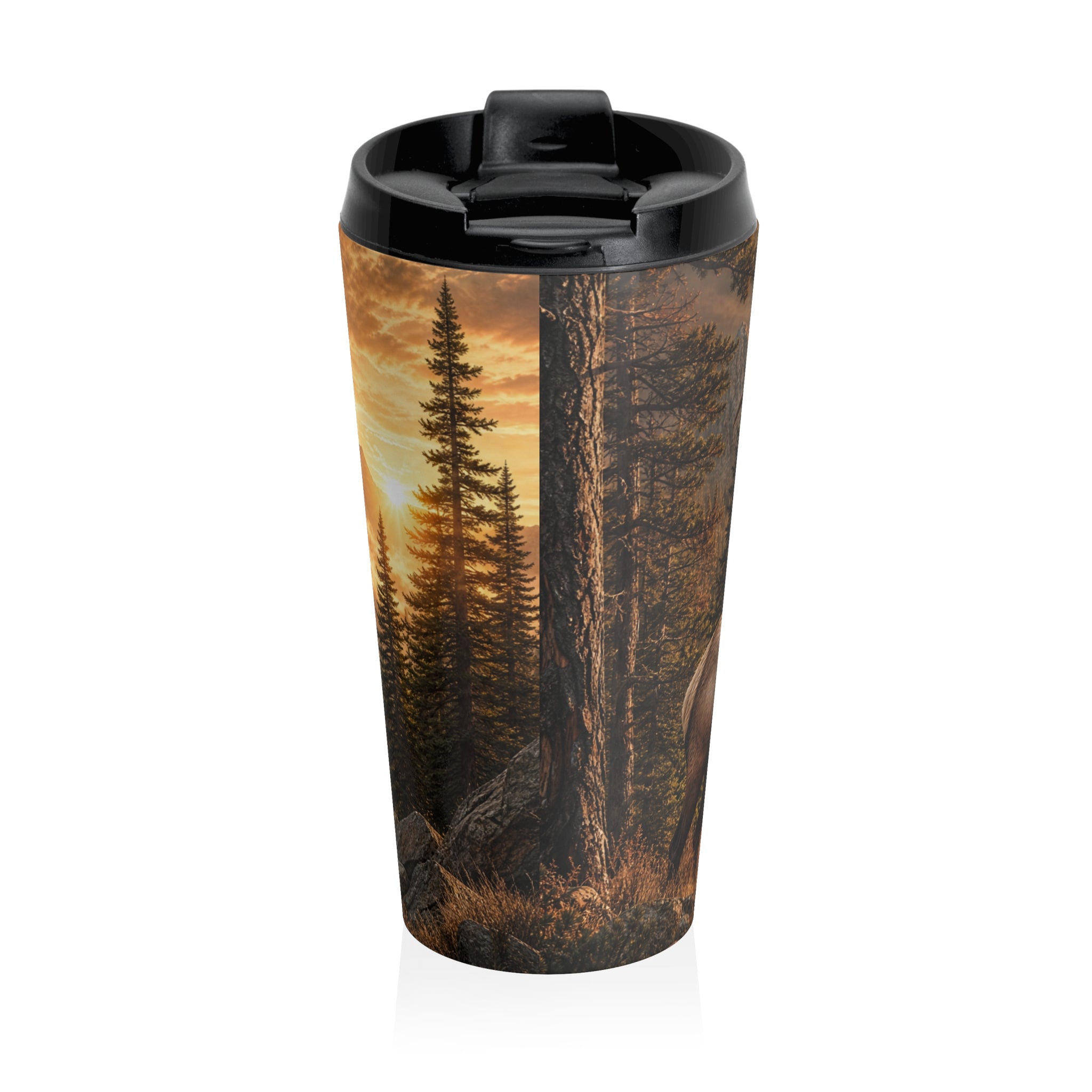 Stainless Steel Travel Mug - Elk Design