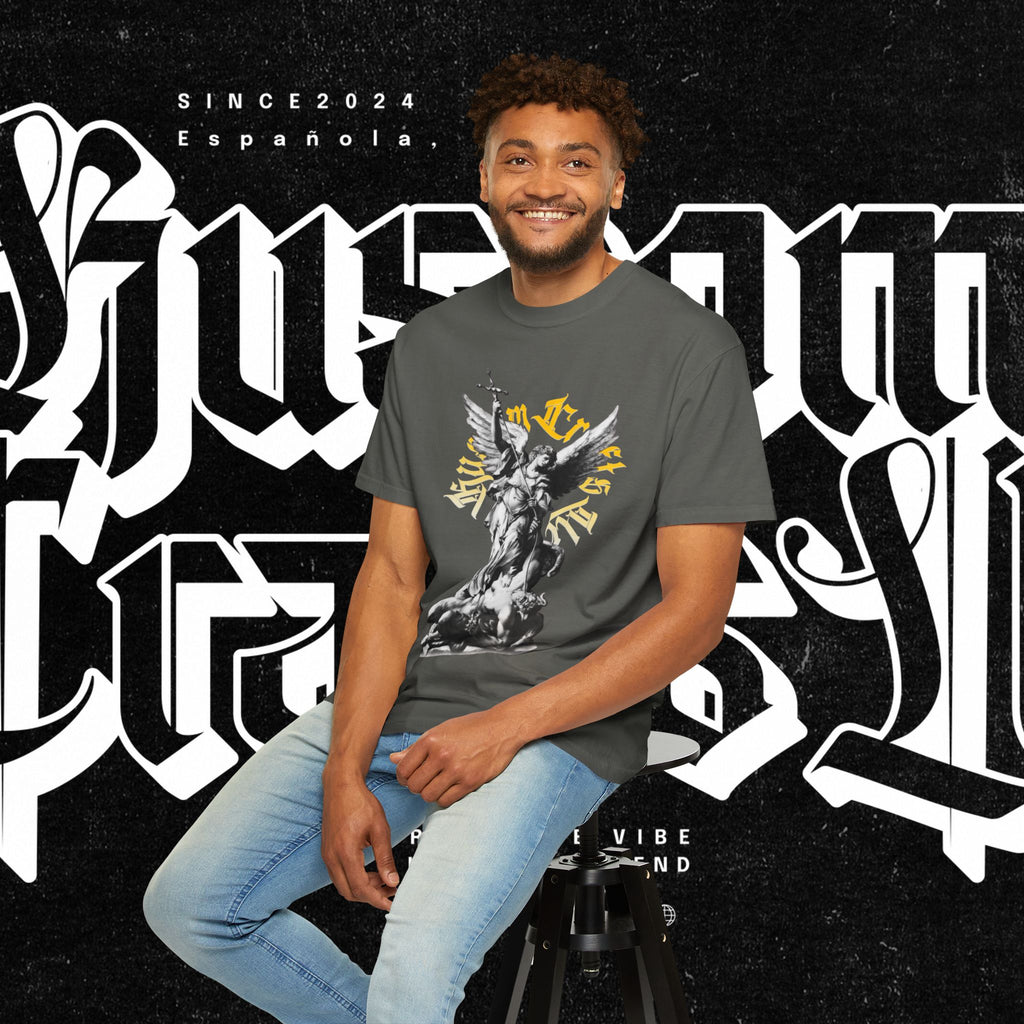Saint Micheal Vintage-Inspired Graphic T-Shirt featuring Angel Design, Perfect for Casual Wear, Gift for Art Lovers, Streetwear Essential, Unisex Tee