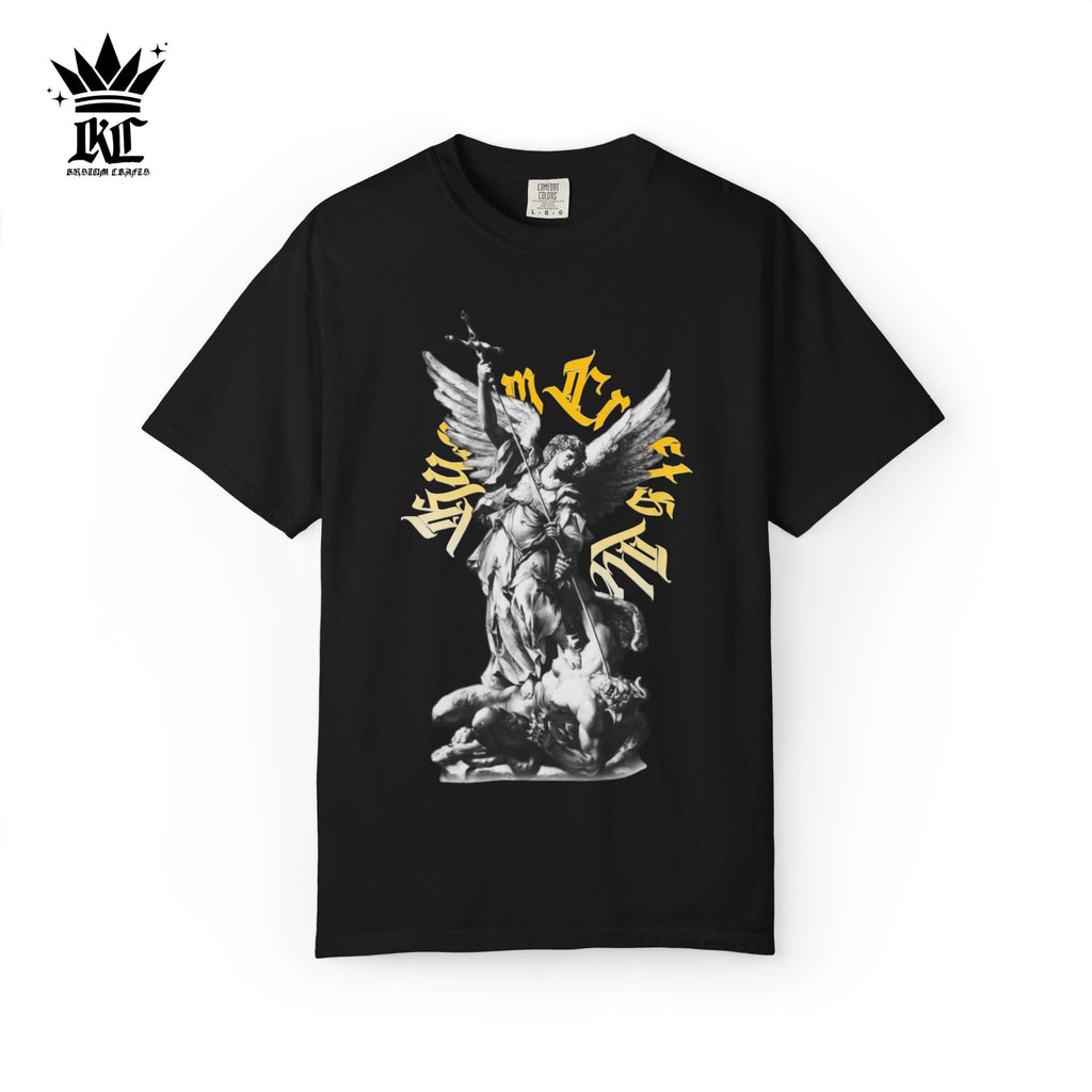 Saint Micheal Vintage-Inspired Graphic T-Shirt featuring Angel Design, Perfect for Casual Wear, Gift for Art Lovers, Streetwear Essential, Unisex Tee