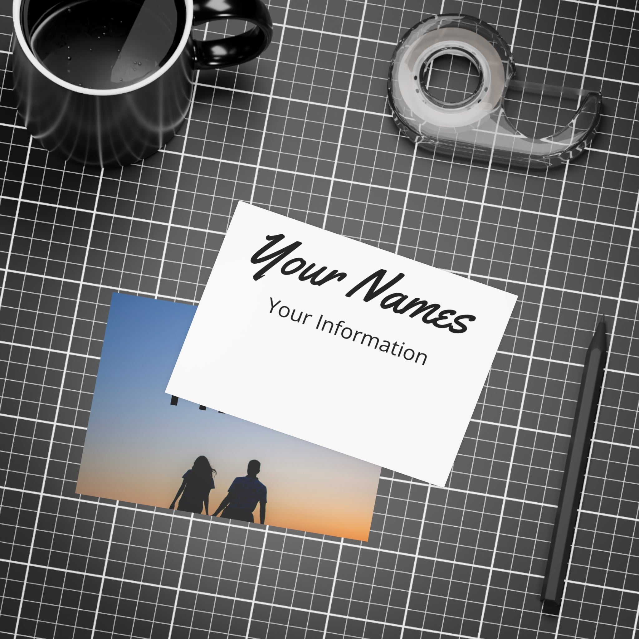 Personalized Post Cards & Invitations Set - Double-Side Decoration