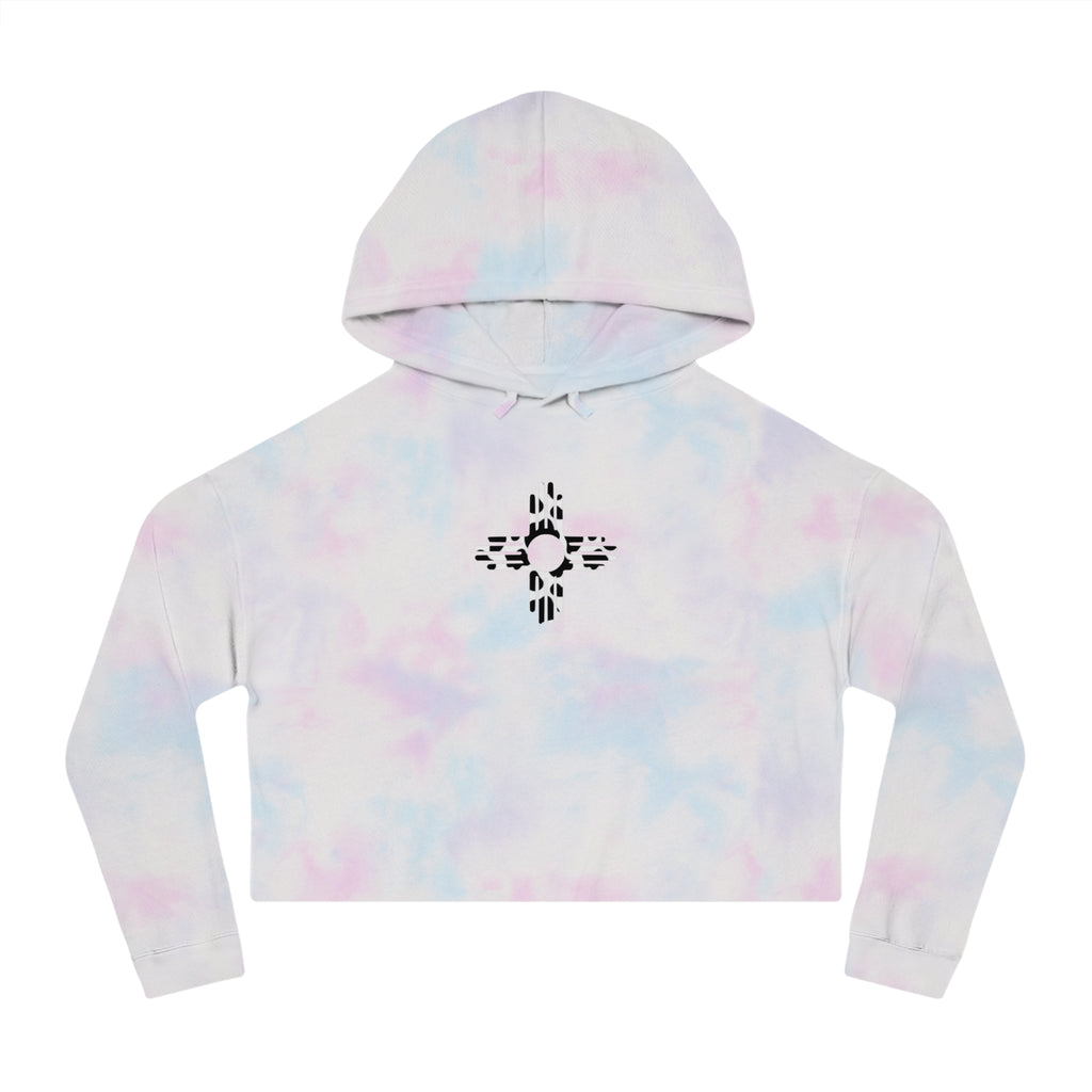 Zia Sun, Cow Print - Cropped Hoodie