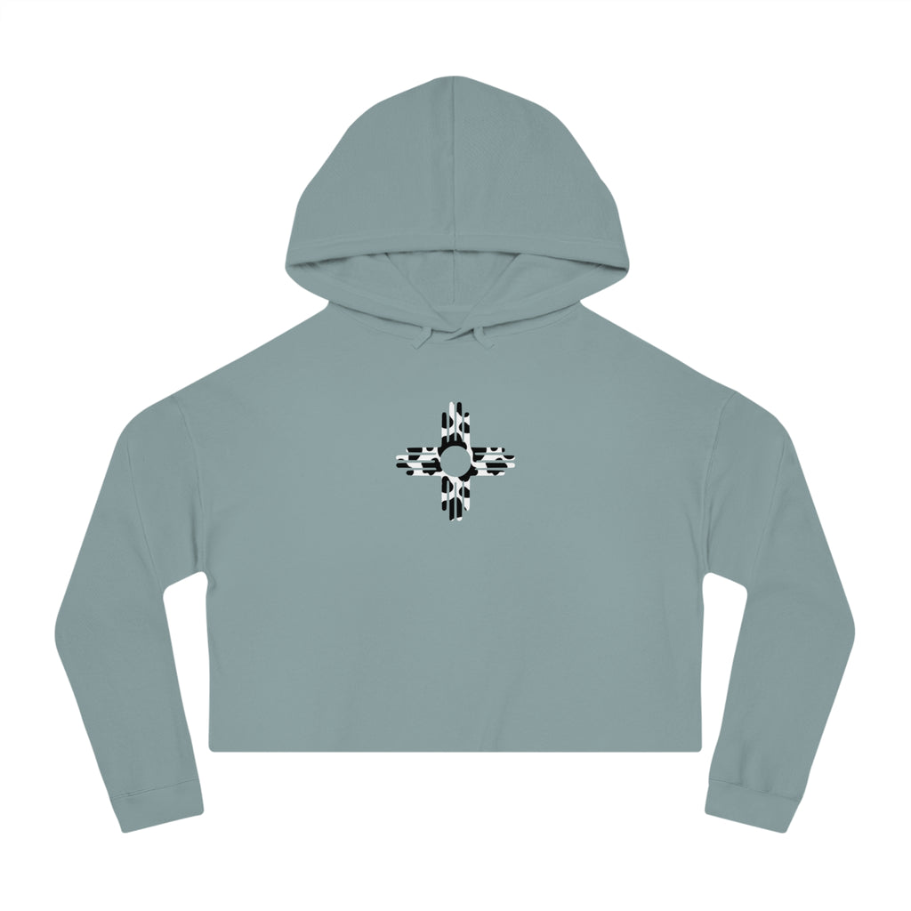Zia Sun, Cow Print - Cropped Hoodie