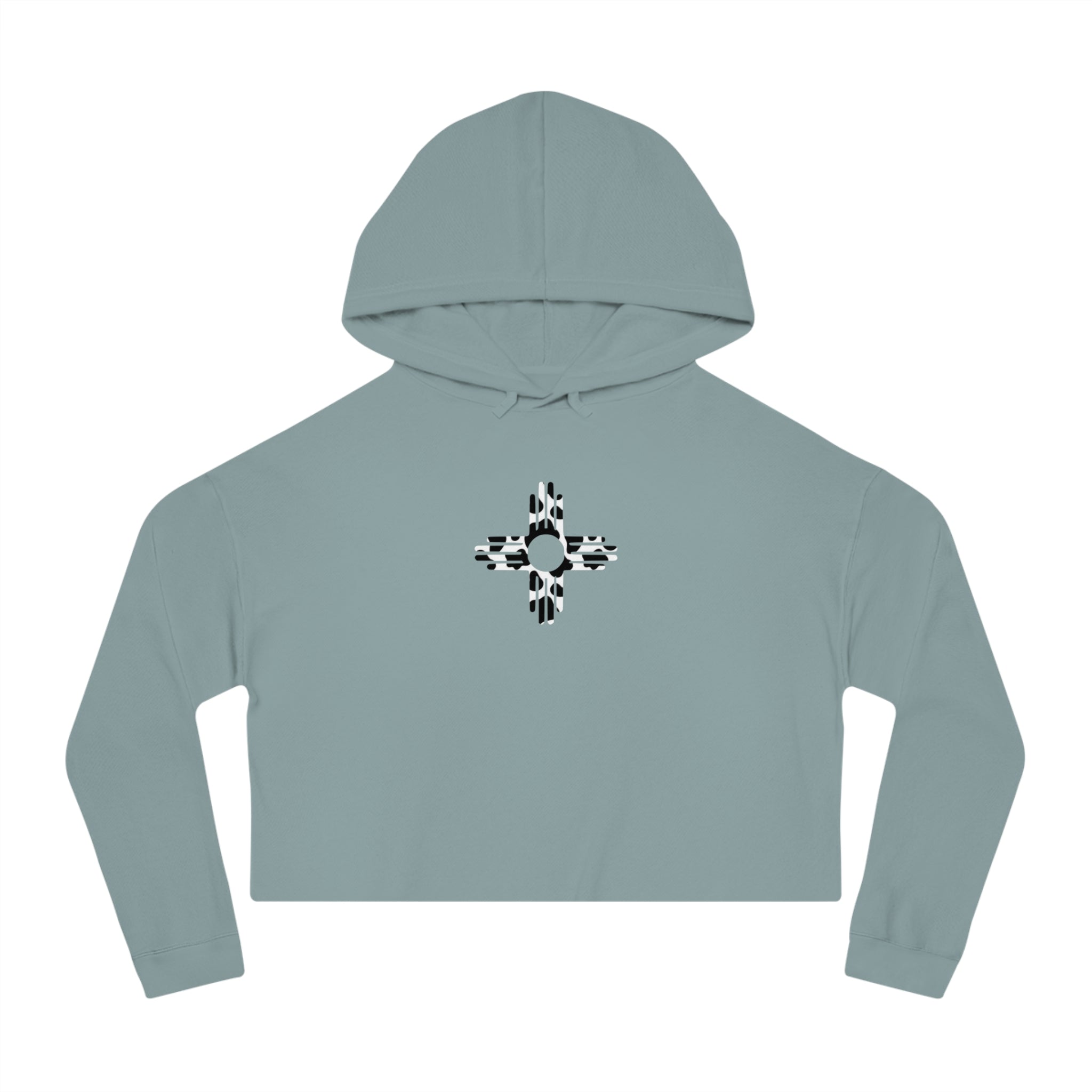 Zia Sun, Cow Print - Cropped Hoodie