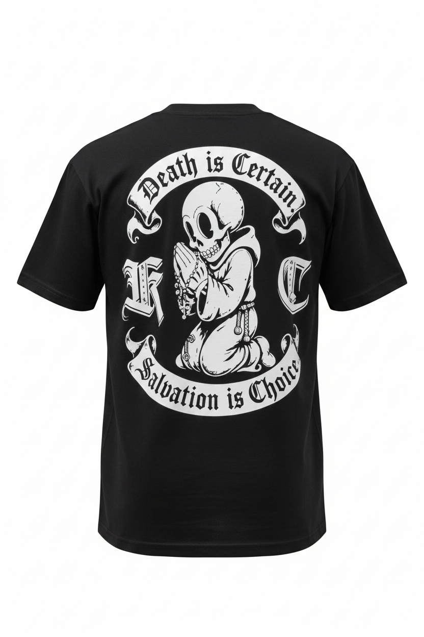 Death Is Certain Salvation Is Choice Graphic T-Shirt — Streetwear