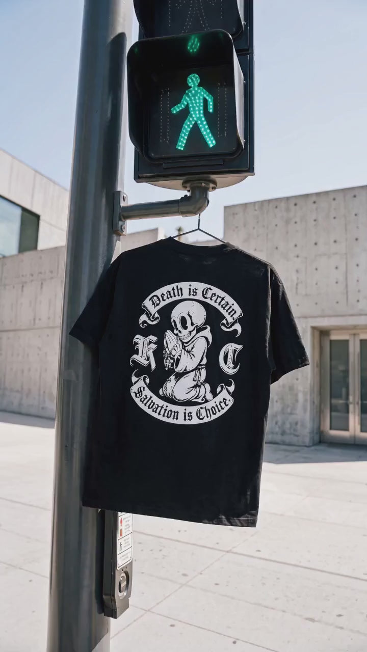 Death Is Certain Salvation Is Choice Graphic T-Shirt — Streetwear