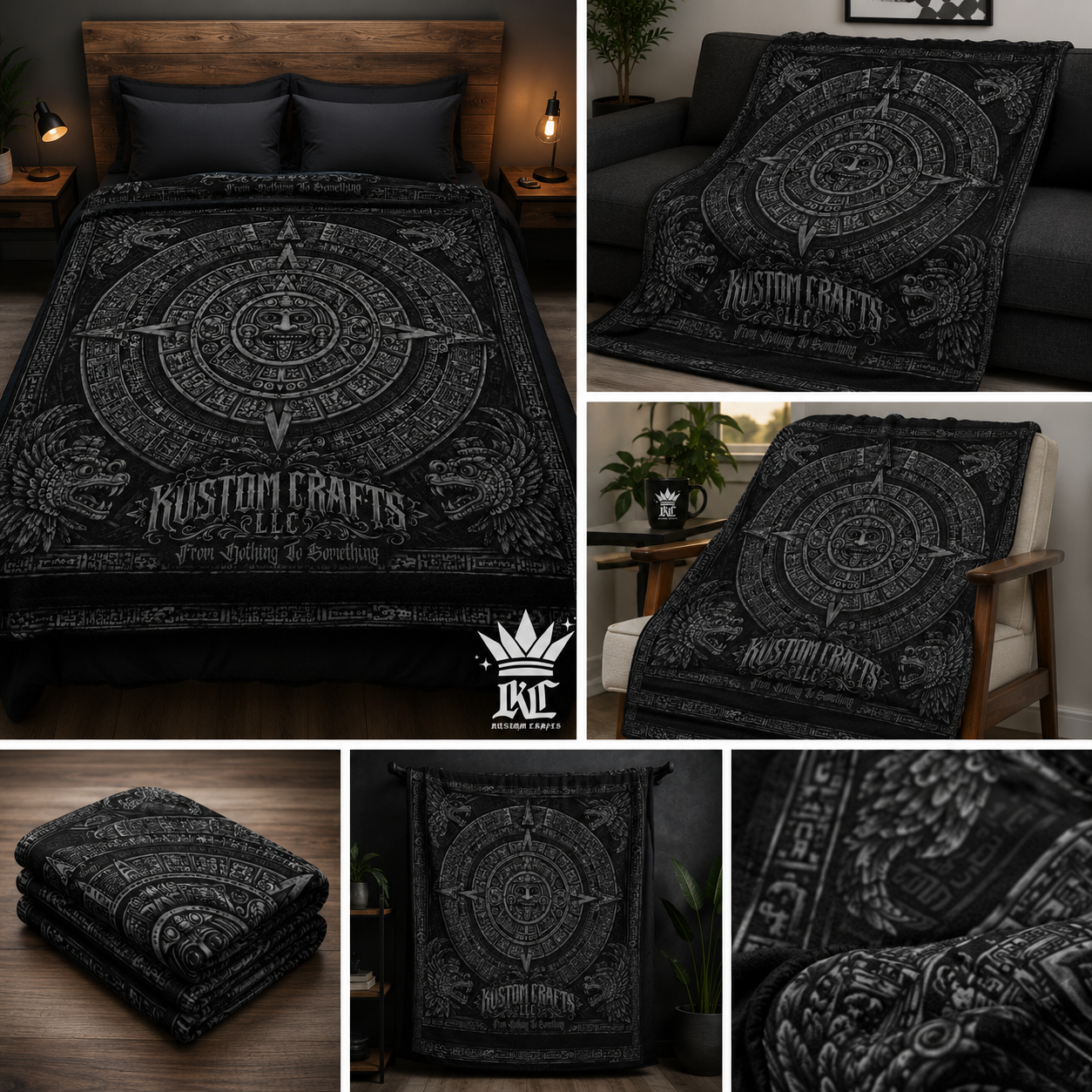 Aztec Calendar Sherpa Fleece Blanket