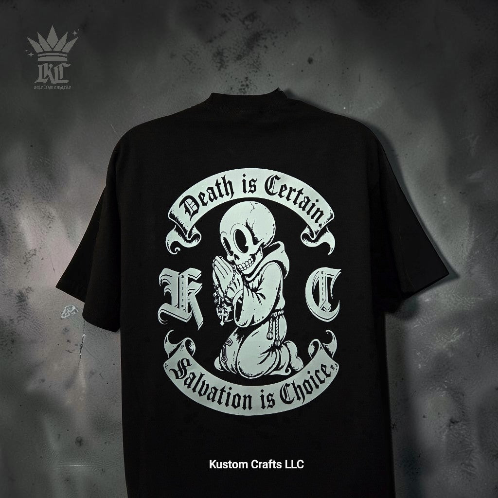 Death Is Certain Salvation Is Choice Graphic T-Shirt — Streetwear